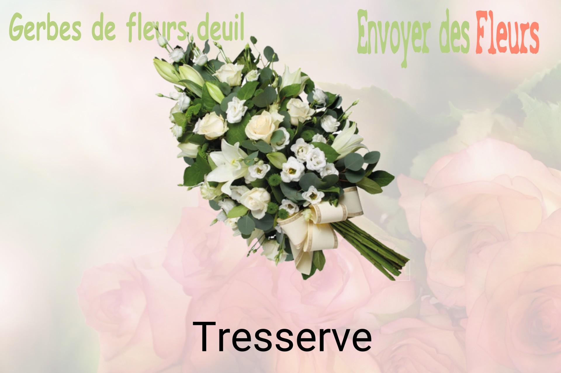 Gerbe de fleurs de deuil livrée à Tresserve